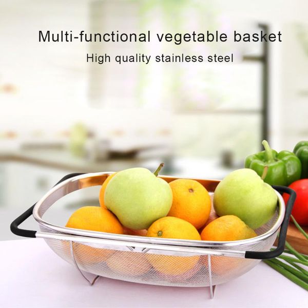 colanders & strainers 2021 retractable drain basket rubber grip handle stainless steel oval colander sink vegetables draining rack
colanders & strainers 2021 retractable drain basket rubber grip handle stainless steel oval colander sink vegetables draining rack