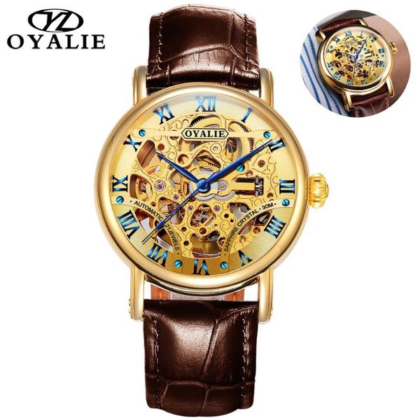 wristwatches oyalie automatic mechanical watch men's fashionable waterproof real belt hollow out sapphire crystal, Slivery;brown
wristwatches oyalie automatic mechanical watch men's fashionable waterproof real belt hollow out sapphire crystal, Slivery;brown