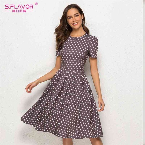 s.flavor retro polka dot print women dress women short sleeve vintage o neck summer dress a line party vestidos de 210331, Black;gray
s.flavor retro polka dot print women dress women short sleeve vintage o neck summer dress a line party vestidos de 210331, Black;gray