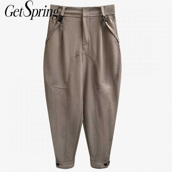getspring women pant high waist harem pants vintage casual long trousers khaki fashion 210601, Black;white
getspring women pant high waist harem pants vintage casual long trousers khaki fashion 210601, Black;white