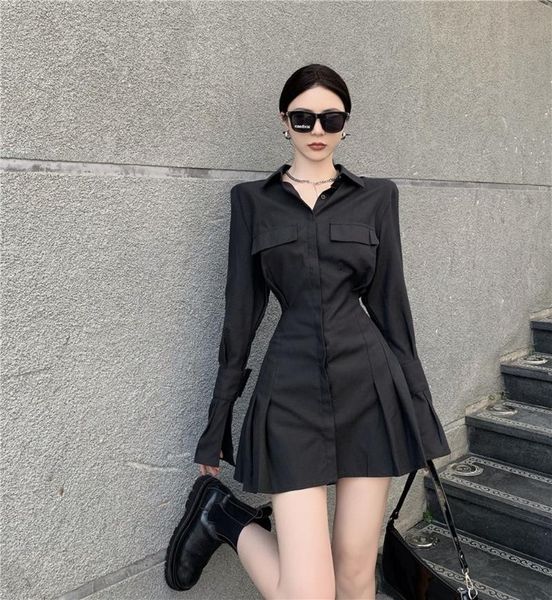 casual dresses vintage long sleeve mini shirt dress forwomen gothic streetwear slim waist a line ladies chic vestidos 2021 spring autumn, Black;gray
casual dresses vintage long sleeve mini shirt dress forwomen gothic streetwear slim waist a line ladies chic vestidos 2021 spring autumn, Black;gray
