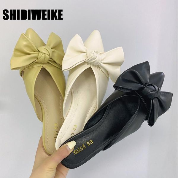 slippers 2021 spring and summer women's shoes korean pointed bow tie baotou flat heel sets leather semi vc802, Black
slippers 2021 spring and summer women's shoes korean pointed bow tie baotou flat heel sets leather semi vc802, Black