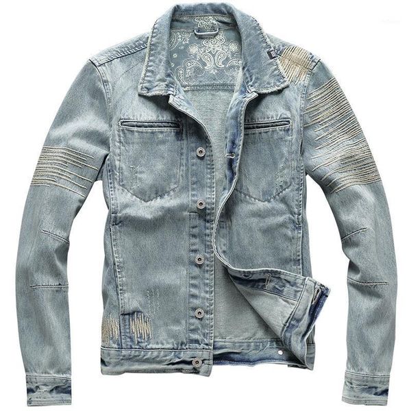 men's jackets bonjean light blue distressed denim vintage biker motorcycle jacket embroidery ripped slim fit cowboy coat drop, Black;brown
men's jackets bonjean light blue distressed denim vintage biker motorcycle jacket embroidery ripped slim fit cowboy coat drop, Black;brown