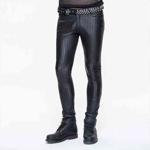 devil fashion spring steampunk men casual leather pants men high waist black striped trousers slim fit
devil fashion spring steampunk men casual leather pants men high waist black striped trousers slim fit