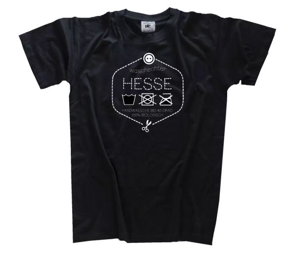 véritable hesse hessen waschanleitung t-shirt tailles s-xxxl, White;black