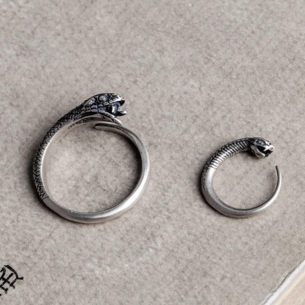 cluster rings punk style 925 sterling silver thai serpentine vintage alternative little finger ring adjustable opening, Golden;silver
cluster rings punk style 925 sterling silver thai serpentine vintage alternative little finger ring adjustable opening, Golden;silver