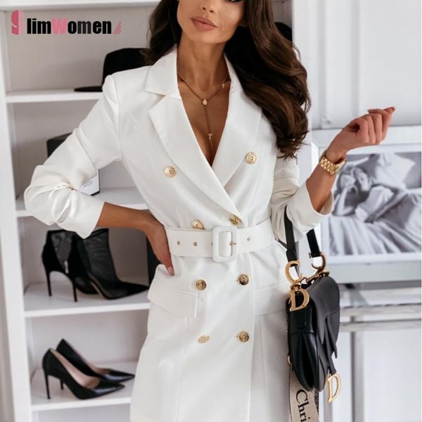 women's suits & blazers elegant lapel slim belt blazer dress summer office lady solid a-line party long dresses women white business su, White;black
women's suits & blazers elegant lapel slim belt blazer dress summer office lady solid a-line party long dresses women white business su, White;black