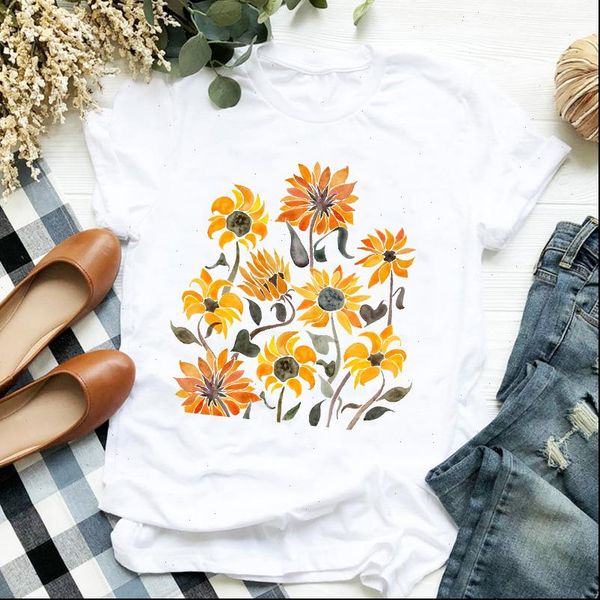 women t shirts lady floral flower clothing short sleeve summer ladies tee womens female shirt clothes graphic, White
women t shirts lady floral flower clothing short sleeve summer ladies tee womens female shirt clothes graphic, White