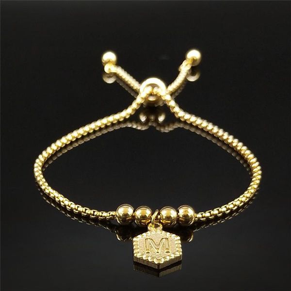 link, chain 2021 stainless steel the letter m bracelets geometry charm bracelet bead women jewelry pulsera acero inoxidable mujer bhxs05, Black
link, chain 2021 stainless steel the letter m bracelets geometry charm bracelet bead women jewelry pulsera acero inoxidable mujer bhxs05, Black
