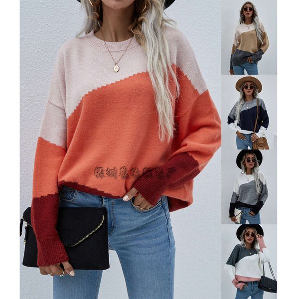 autumn and winter sweater fashion loose large crew neck stripe women, White;black
autumn and winter sweater fashion loose large crew neck stripe women, White;black