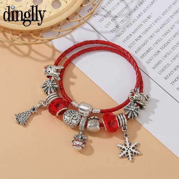 charm bracelets dinglly snowflake & christmas tree gift bag pendant red leather for women reindeer of life beads bracelet gifts, Golden;silver
charm bracelets dinglly snowflake & christmas tree gift bag pendant red leather for women reindeer of life beads bracelet gifts, Golden;silver