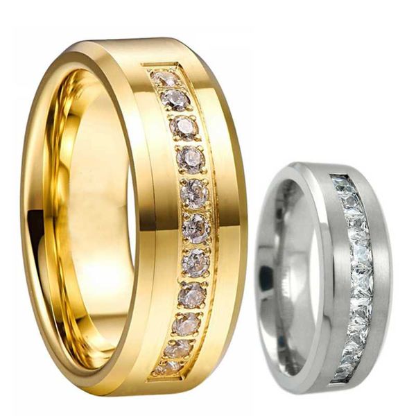 wedding rings classic men's stainless steel inlay zircon crystal for men single row drill ring engagement anniversary gift, Slivery;golden
wedding rings classic men's stainless steel inlay zircon crystal for men single row drill ring engagement anniversary gift, Slivery;golden