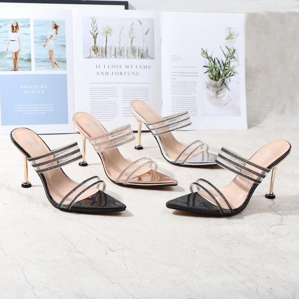 sandals pointed tone women cross-border summer cool slippers fairy wind peep-toe diamond thin heel wear party shoes outside, Black
sandals pointed tone women cross-border summer cool slippers fairy wind peep-toe diamond thin heel wear party shoes outside, Black