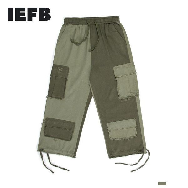 men's pants iefb trend color block patchwork casual for men 2021 spring drawstring elastic waist wide leg workwear trousers, Black
men's pants iefb trend color block patchwork casual for men 2021 spring drawstring elastic waist wide leg workwear trousers, Black