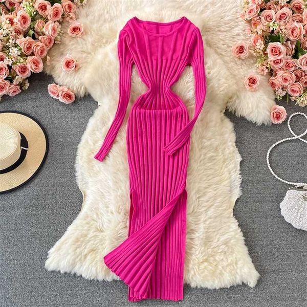 knitting solid black sweater slit dress bodycon vestidos maxi dresses streetwear full sleeve office lady female clothes 211220, Black;gray
knitting solid black sweater slit dress bodycon vestidos maxi dresses streetwear full sleeve office lady female clothes 211220, Black;gray