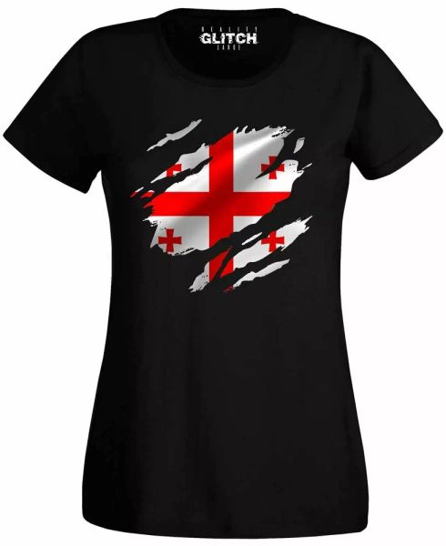 Torn Georgia Flag Women's T-Shirt Georgian Tbilisi Country national football, White;black
Torn Georgia Flag Women's T-Shirt Georgian Tbilisi Country national football, White;black