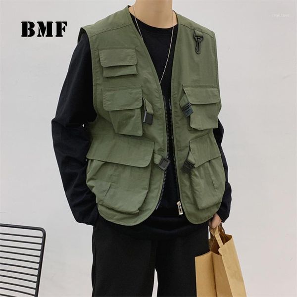 korean style loose oversized sleeveless vest jacket kpop couple coat hip hop fashion waistcoat men clothing streetwear men's vests, Black;white
korean style loose oversized sleeveless vest jacket kpop couple coat hip hop fashion waistcoat men clothing streetwear men's vests, Black;white