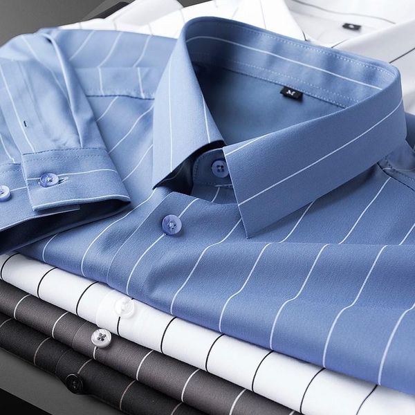 minglu spring and autumn mens shirts luxury business casual long sleeve stripe male fashion slim fit man 3xl men's, White;black
minglu spring and autumn mens shirts luxury business casual long sleeve stripe male fashion slim fit man 3xl men's, White;black