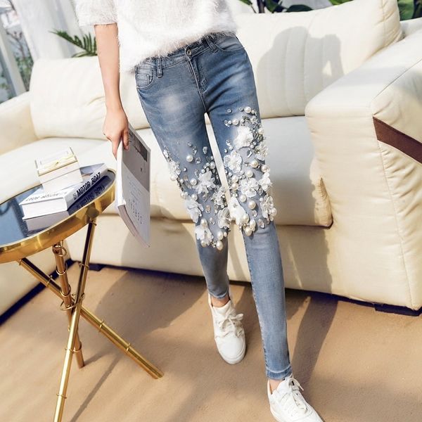 women's jeans embroidered flares women wear ankle-length luxury pants thin diamond stretch jeans party denim mdz9, Blue
women's jeans embroidered flares women wear ankle-length luxury pants thin diamond stretch jeans party denim mdz9, Blue