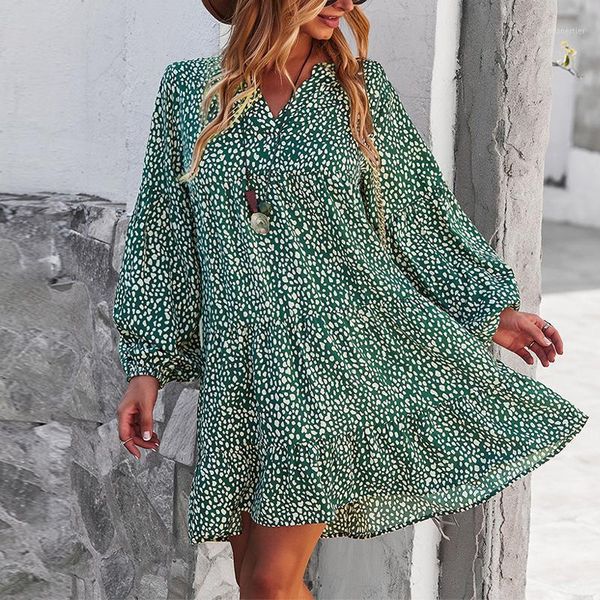 casual dresses autumn print ruffle v neck long sleeve dress mini a line boho holiday solid color green women vestidos 2021, Black;gray
casual dresses autumn print ruffle v neck long sleeve dress mini a line boho holiday solid color green women vestidos 2021, Black;gray
