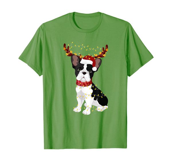 french bulldog reindeer antlers light xmas noel t-shirt, White;black
french bulldog reindeer antlers light xmas noel t-shirt, White;black