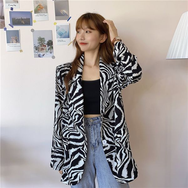 blazers Women's clothing Lapela Turn-down Collar Single Coat Top Print Jackets Zebra Korean Style Early autumn light jacket, White;black
blazers Women's clothing Lapela Turn-down Collar Single Coat Top Print Jackets Zebra Korean Style Early autumn light jacket, White;black