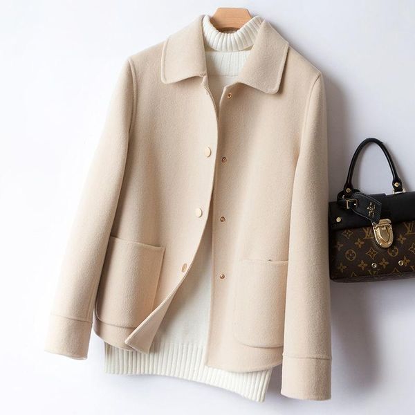 women's wool & blends 2021 autumn short coat women loose korean casual long sleeve outwear oversized solid female woolen red jacket, Black
women's wool & blends 2021 autumn short coat women loose korean casual long sleeve outwear oversized solid female woolen red jacket, Black