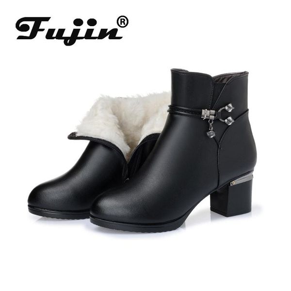 boots fujin women wool snow fashion genuine leather fur warm shoes plush ankle platform for winter, Black
boots fujin women wool snow fashion genuine leather fur warm shoes plush ankle platform for winter, Black