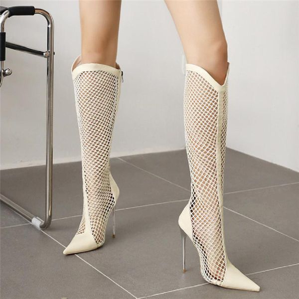 boots fashion women knee high heel zipper lace mesh summer cool breathable women's shoes plus size 48, Black
boots fashion women knee high heel zipper lace mesh summer cool breathable women's shoes plus size 48, Black