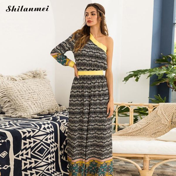 women's jumpsuits & rompers 2021 bohemian women one off shoulder fashion striped print wide leg pant long playsuits vintage overalls, Black;white
women's jumpsuits & rompers 2021 bohemian women one off shoulder fashion striped print wide leg pant long playsuits vintage overalls, Black;white