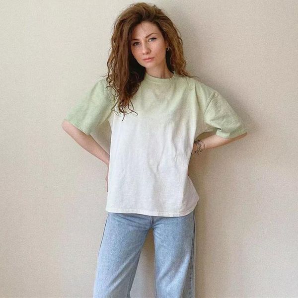 women's t-shirt vogue casual women loose gradient short sleeve tide summer fashion ladies soft tie-dye cotton tees girls y2k t-shirts, White
women's t-shirt vogue casual women loose gradient short sleeve tide summer fashion ladies soft tie-dye cotton tees girls y2k t-shirts, White