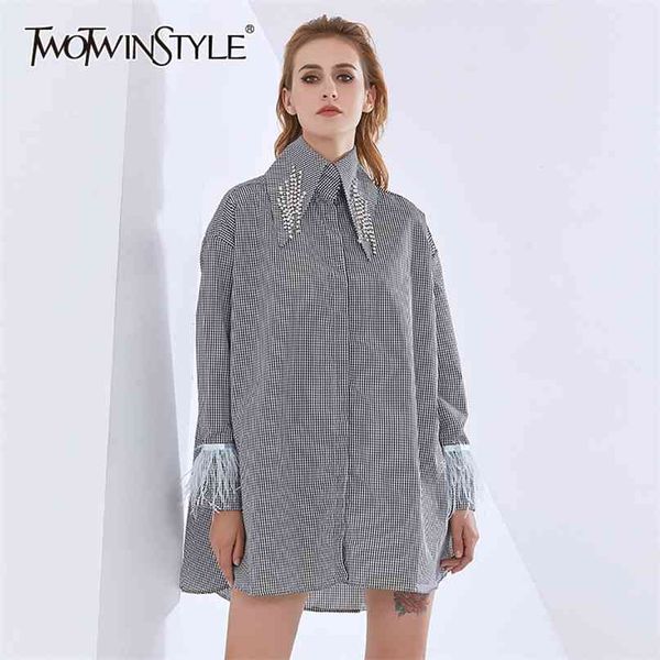 stirped women's dress lapel collar long sleeve patchwork feathers tassel loose dresses for female fashion 210520, Black;gray
stirped women's dress lapel collar long sleeve patchwork feathers tassel loose dresses for female fashion 210520, Black;gray