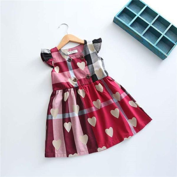 girl's dresses girl sweet dress round collar plaid heart printed princess summer kid girls party costume children clothing, Red;yellow
girl's dresses girl sweet dress round collar plaid heart printed princess summer kid girls party costume children clothing, Red;yellow