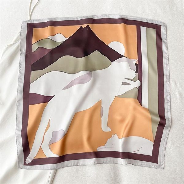 scarves cute cat print square scarf for women silk shawl small neckerchief hair band bag wrist foulard female head bandana, Blue;gray
scarves cute cat print square scarf for women silk shawl small neckerchief hair band bag wrist foulard female head bandana, Blue;gray