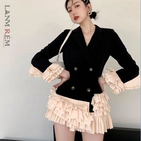 spring black suit coat for women color block pleated ruffles hem patchwork double breasted blazers famale yk140 210507, White;black
spring black suit coat for women color block pleated ruffles hem patchwork double breasted blazers famale yk140 210507, White;black