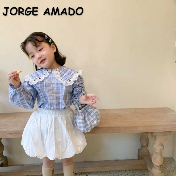 spring korean style kids girls shirts plaid long puff peter pan collar blouses children fashion clothing e592 210610, White;black
spring korean style kids girls shirts plaid long puff peter pan collar blouses children fashion clothing e592 210610, White;black