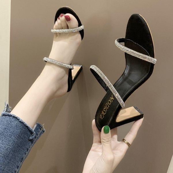 slippers european net red sandals women wear 2021 summer fashion rhinestone high heel thick with a word drag women's shoes, Black
slippers european net red sandals women wear 2021 summer fashion rhinestone high heel thick with a word drag women's shoes, Black