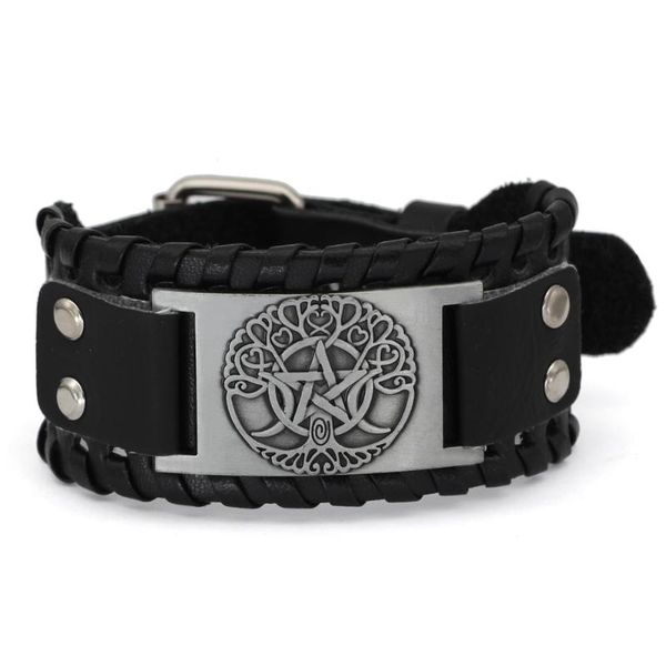 link, chain viking celtic moon bracelet jewelry for men women with valknut gift bag, Black
link, chain viking celtic moon bracelet jewelry for men women with valknut gift bag, Black