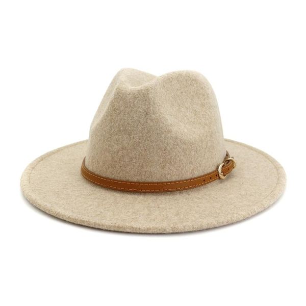 wide brim hats autumn solid color wool fedora vintage jazz for women and men casual chuech caps, Blue;gray
wide brim hats autumn solid color wool fedora vintage jazz for women and men casual chuech caps, Blue;gray