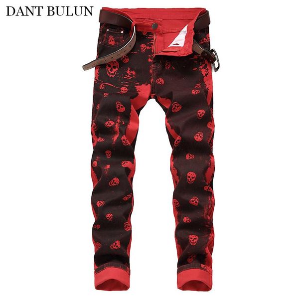 men jeans brand straight slim denim jean skull printed designer cotton pants hip hop elasticty pencil streetwear hombre men's, Blue
men jeans brand straight slim denim jean skull printed designer cotton pants hip hop elasticty pencil streetwear hombre men's, Blue