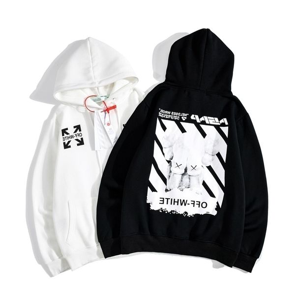 2020 off sesame street arrow hooded plush for men and women, Black
2020 off sesame street arrow hooded plush for men and women, Black