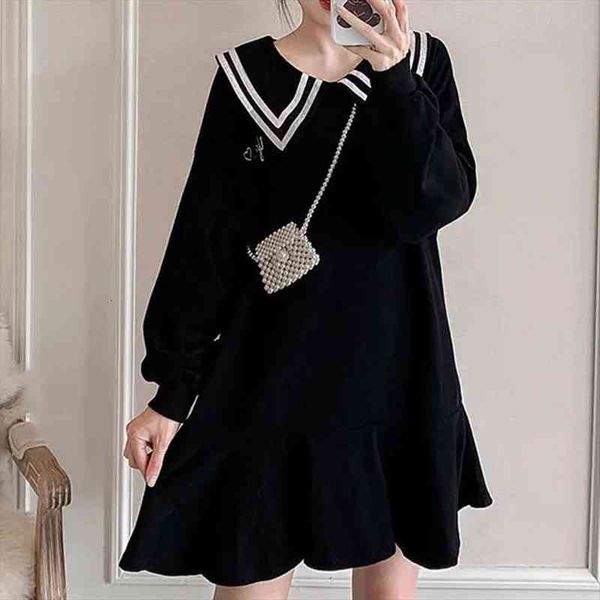 plus size 6xl150kg black women dress sailor collar long sleeve large for ladies casual loose, Black;gray
plus size 6xl150kg black women dress sailor collar long sleeve large for ladies casual loose, Black;gray