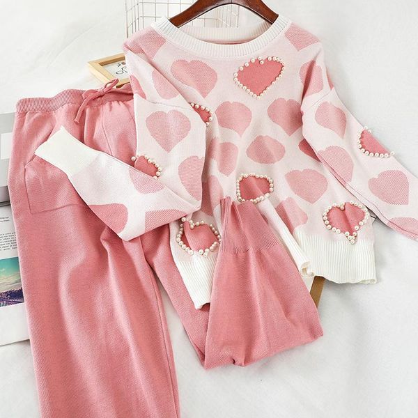 women's tracksuits autumn winter casual knitted 2 piece set love beading pullover sweater + pockets pants suits two for women outfits, Gray
women's tracksuits autumn winter casual knitted 2 piece set love beading pullover sweater + pockets pants suits two for women outfits, Gray