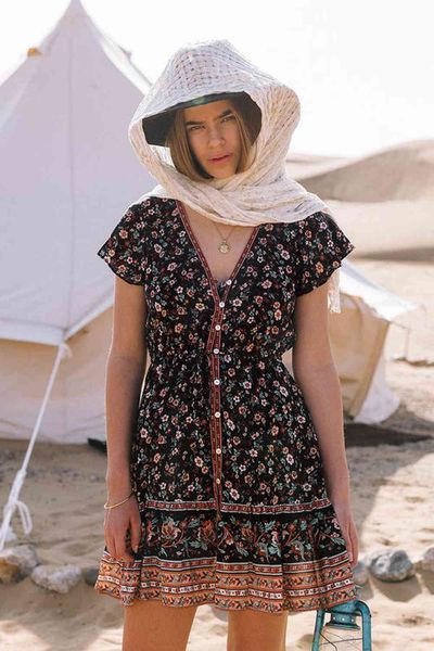casual dresses women summer floral printed mini v-neck short sleeve vintage bohemian beach es boho chic female holiday b5p8, Black;gray
casual dresses women summer floral printed mini v-neck short sleeve vintage bohemian beach es boho chic female holiday b5p8, Black;gray