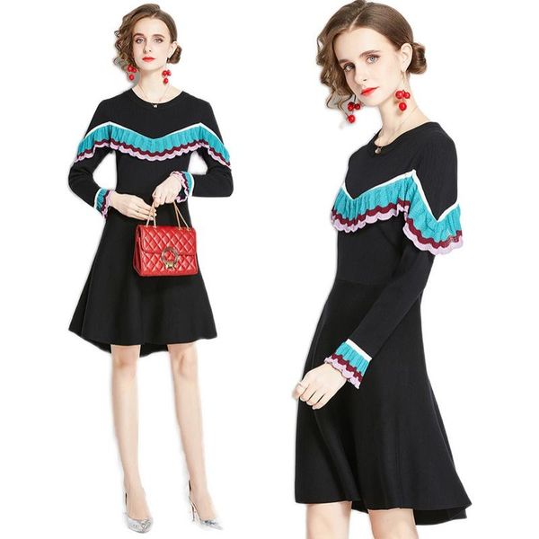 womens knitted dresses ruffles full a-line office lady elegant cotton solid bleack worlk clothes autumn casual, Black;gray
womens knitted dresses ruffles full a-line office lady elegant cotton solid bleack worlk clothes autumn casual, Black;gray