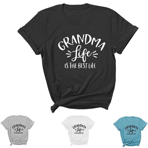 women's t-shirt grandma life is the letter printed casual loose short sleeves for women graphic tees, White
women's t-shirt grandma life is the letter printed casual loose short sleeves for women graphic tees, White