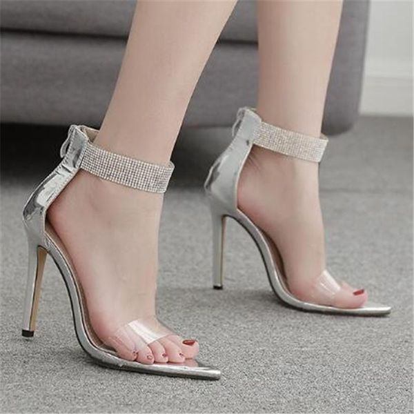 women sandals pvc sequined cloth slip on 11.5cm thin heels high pointed toe rhinestones shallow shoes size 35-42, Black
women sandals pvc sequined cloth slip on 11.5cm thin heels high pointed toe rhinestones shallow shoes size 35-42, Black