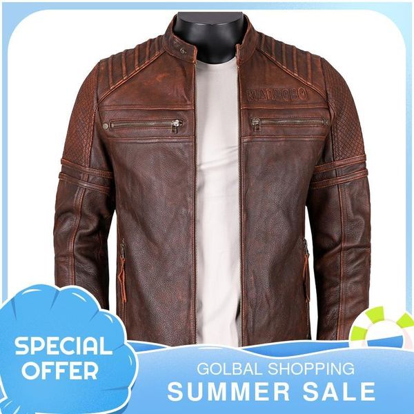 men's leather & faux 2021 vintage brown motorcycle style genuine jacket men plus size 5xl real thick cowhide autumn slim fit biker coat, Black
men's leather & faux 2021 vintage brown motorcycle style genuine jacket men plus size 5xl real thick cowhide autumn slim fit biker coat, Black