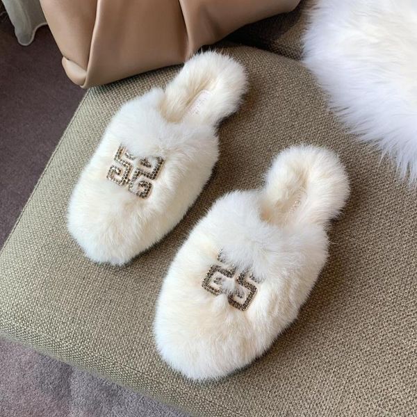 women hairy letter metal buckle flat slippers female autumn winter wild outer wear cotton ocwf, Black
women hairy letter metal buckle flat slippers female autumn winter wild outer wear cotton ocwf, Black