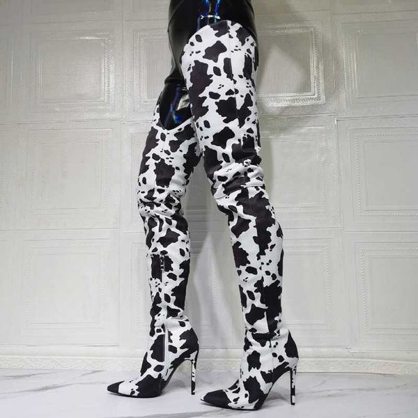 boots cow print stretch stiletto heel shoes women pointy toe side zip thigh high super long big size 47, Black
boots cow print stretch stiletto heel shoes women pointy toe side zip thigh high super long big size 47, Black